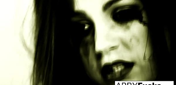  Abigail fucks herself til her makeup is smeared off